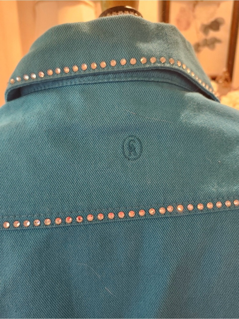 Turquoise Rhinestone Equestrian Western Show Rodeo Jacket Small - Picture 6 of 8